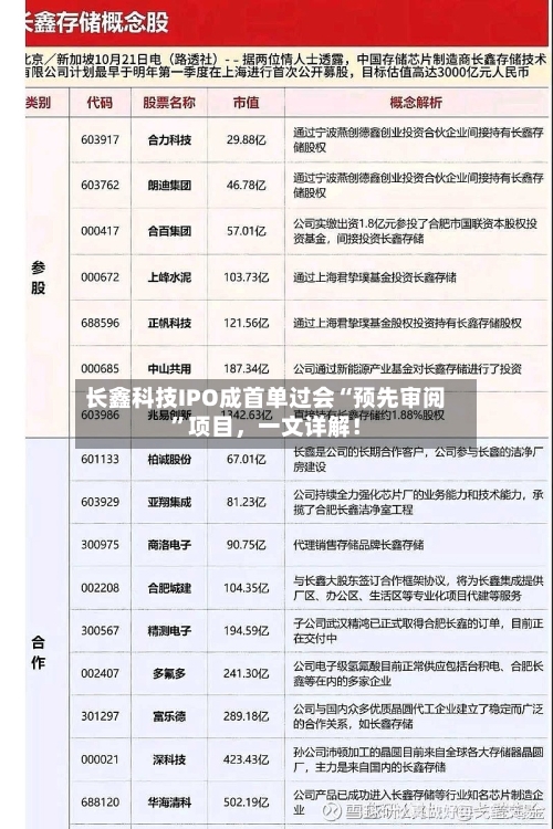 长鑫科技IPO成首单过会“预先审阅”项目	，一文详解！-第3张图片