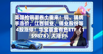美国抢铜潮卷土重来！铜、锡携手涨价	，江西铜业、锡业股份等4股涨停！华宝基金有色ETF（159876）大涨3%-第3张图片