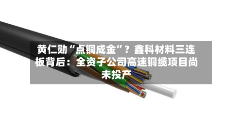 黄仁勋“点铜成金”？鑫科材料三连板背后：全资子公司高速铜缆项目尚未投产-第2张图片