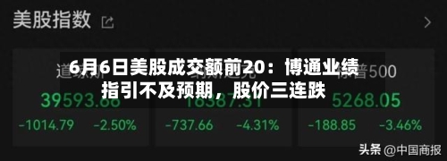 6月6日美股成交额前20：博通业绩指引不及预期	，股价三连跌-第2张图片