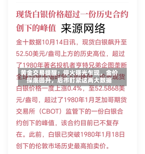 黄金交易提醒：停火曙光乍现，金价探底回升，后市盯紧这两大数据-第3张图片