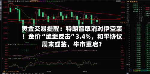 黄金交易提醒：特朗普取消对伊空袭！金价“绝地反击	”3.4%，和平协议周末或签，牛市重启？-第2张图片