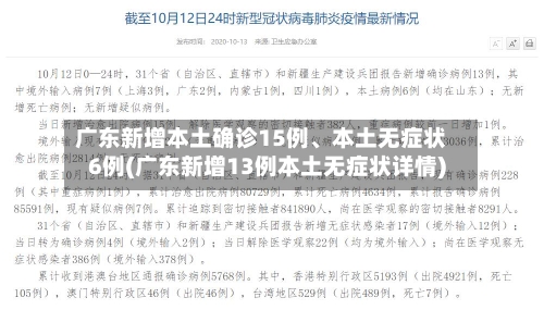 广东新增本土确诊15例、本土无症状6例(广东新增13例本土无症状详情)-第2张图片