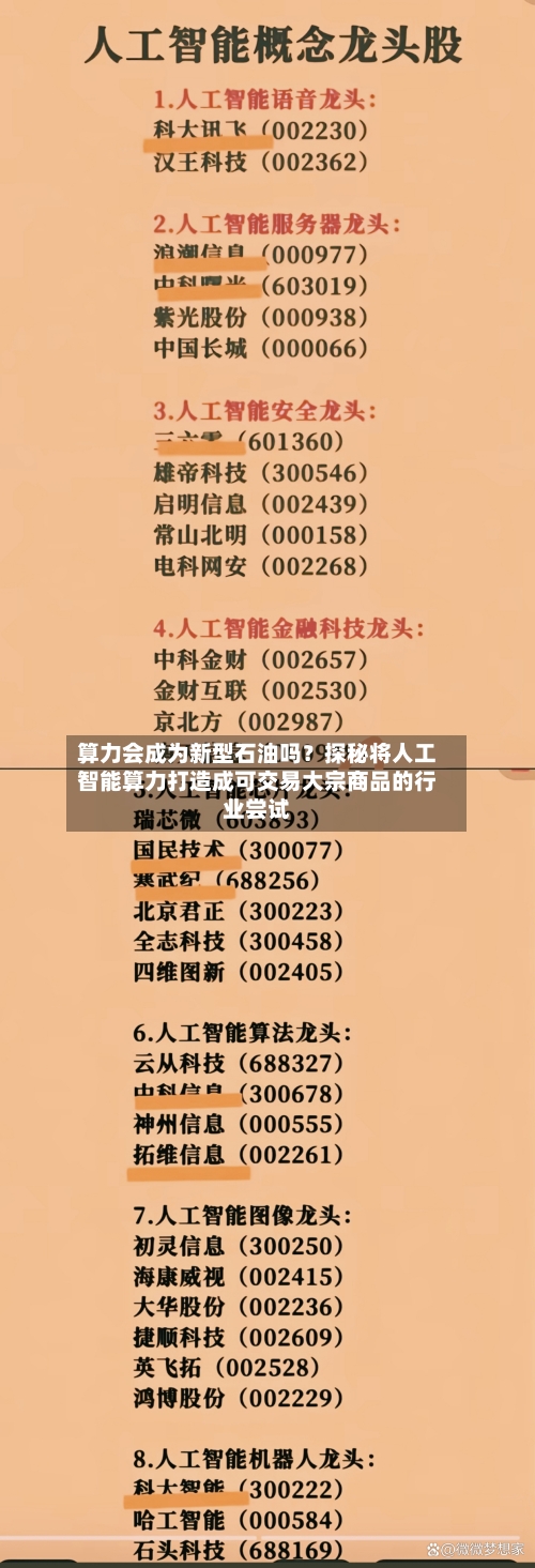 算力会成为新型石油吗?探秘将人工智能算力打造成可交易大宗商品的行业尝试-第3张图片