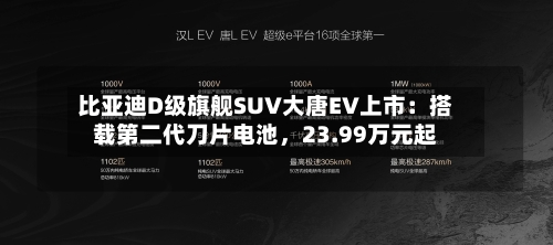 比亚迪D级旗舰SUV大唐EV上市：搭载第二代刀片电池，23.99万元起-第2张图片