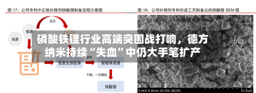 磷酸铁锂行业高端突围战打响，德方纳米持续“失血”中仍大手笔扩产-第3张图片