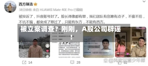 被立案调查？刚刚	，A股公司辟谣！-第2张图片