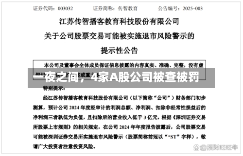 一夜之间	，4家A股公司被查被罚-第3张图片