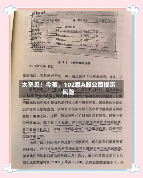 太罕见！今夜，102家A股公司提示风险-第3张图片