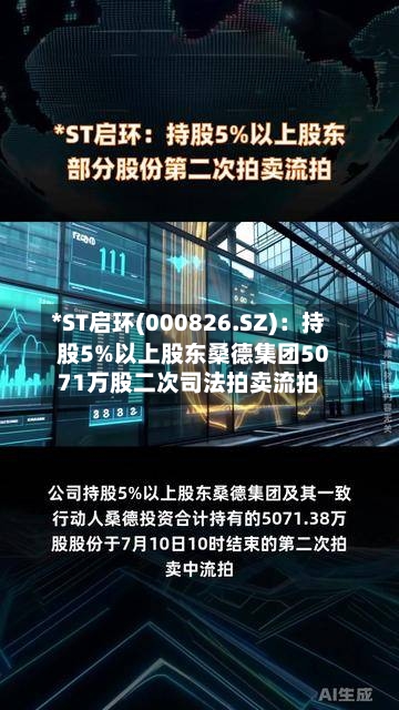 *ST启环(000826.SZ)：持股5%以上股东桑德集团5071万股二次司法拍卖流拍-第2张图片
