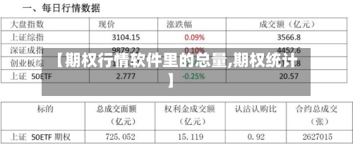 【期权行情软件里的总量,期权统计】-第1张图片