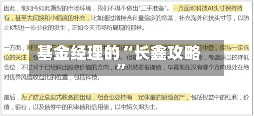 基金经理的“长鑫攻略”-第2张图片