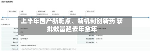 上半年国产新靶点、新机制创新药 获批数量超去年全年-第2张图片