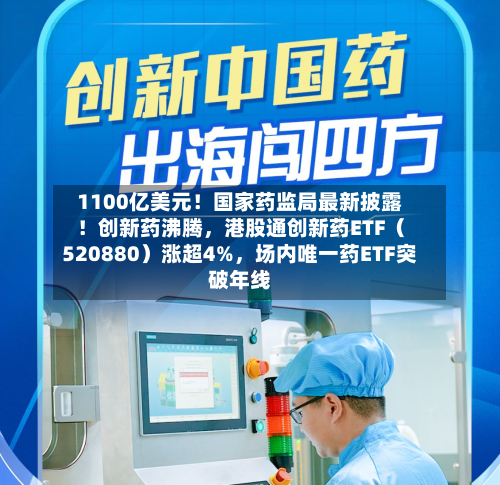 1100亿美元！国家药监局最新披露！创新药沸腾	，港股通创新药ETF（520880）涨超4%，场内唯一药ETF突破年线-第2张图片