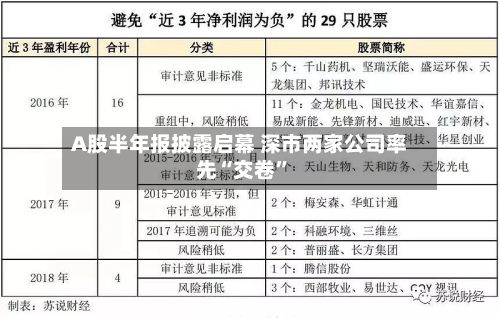 A股半年报披露启幕 深市两家公司率先“交卷”-第2张图片