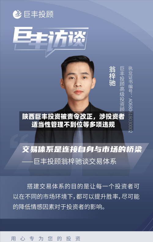 陕西巨丰投资被责令改正	，涉投资者适当性管理不到位等多项违规-第3张图片