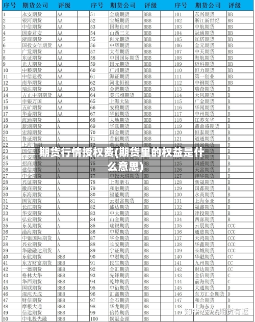 期货行情授权费(期货里的权益是什么意思)