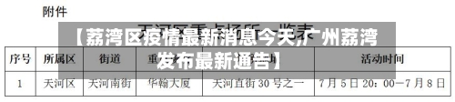 【荔湾区疫情最新消息今天,广州荔湾发布最新通告】-第3张图片