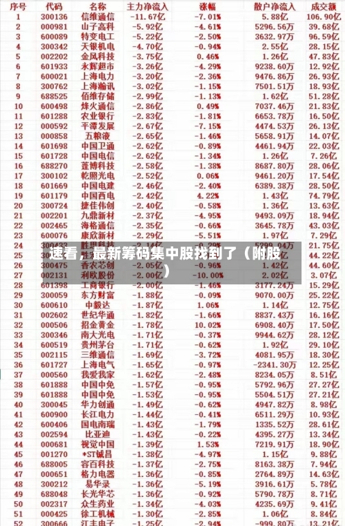速看，最新筹码集中股找到了（附股）-第2张图片