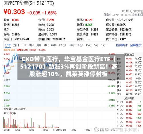 CXO带飞医疗	，华宝基金医疗ETF（512170）劲涨3%再创阶段新高！多股涨超10%，凯莱英涨停封板-第3张图片